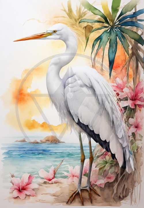Egret Canvas Art