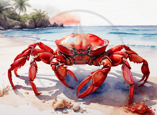 Red Crab Canvas Art