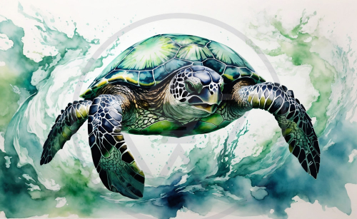 Sea Turtle #3 Canvas Art