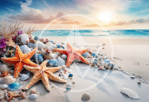 Starfish & Seashells Canvas Art